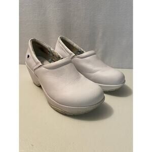 Nurse Mates white clogs slip on size 7.5 pillow‎ top insoles slip resistant shoe